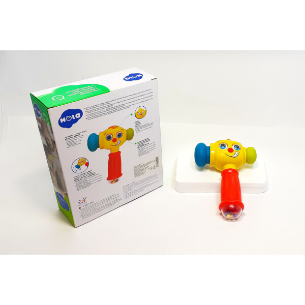 

Детская музыкальная развивающая интерактивная игрушка - молоточек, Hola Toys, разноцветная.