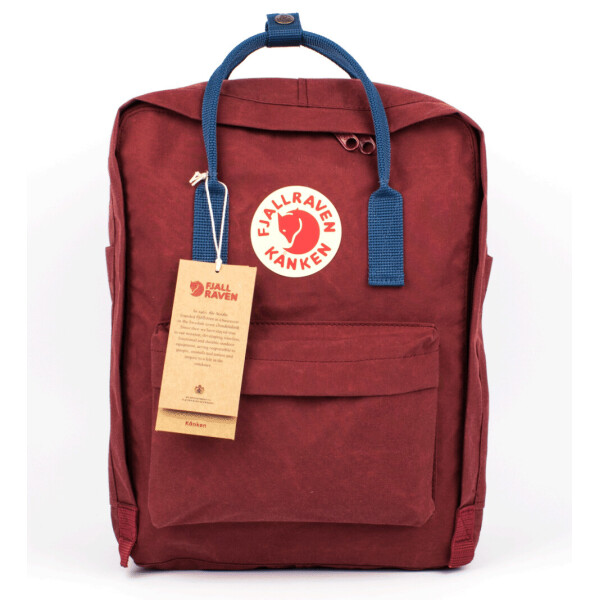 

Рюкзак городской Fjallraven Kanken Classic 16 л бордовый с темно-синей ручкой (D1926)