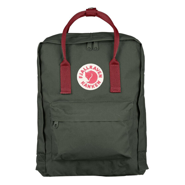 

Рюкзак городской Fjallraven Kanken Classic 16 л хаки с бордовыми ручками (D1936)