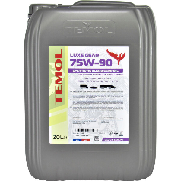 

Трансмиссионное масло 75W-90 (Temol) Luxe Gear 20л. T-75W90-20L