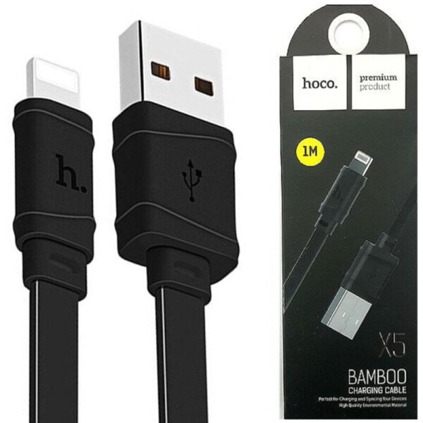 

Кабель синхронизации и быстрой зарядки Hoco X5 Bamboo Lightning 1м Черный (20053100073)