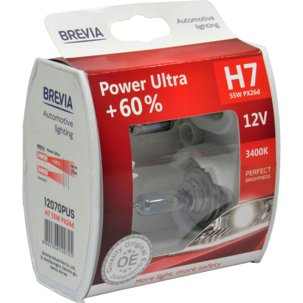

Лампочка галогенная H7 PX26d 12V-55Вт (Brevia) 60 (Power Ultra) (кт. 2шт.) 12070PUS
