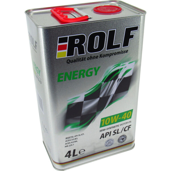 

Моторное масло бензин, дизель 10W-40 (Rolf) Energy 4л. 322227