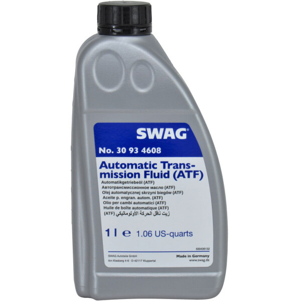 

Трансмиссионное масло ATF (Swag) 1л. (жовте) 30934608