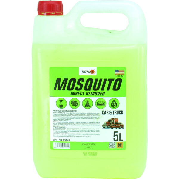 

Очиститель следов насекомых (концентрат) (Nowax) MOSQUITO 5л. (1: 7) NX05141