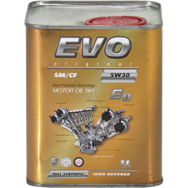

Моторное масло бензин, дизель 5W-30 (EVO) E9 SM/CF 1л. E9 1L 5W-30