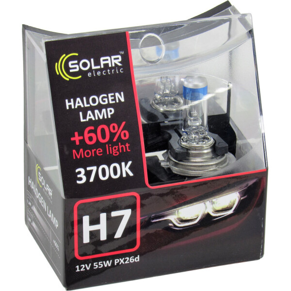 

Лампочка галогенная H7 PX26d 12V-55Вт (Solar) 3700K (Starlight) 60 (кт. 2шт) 1237S2