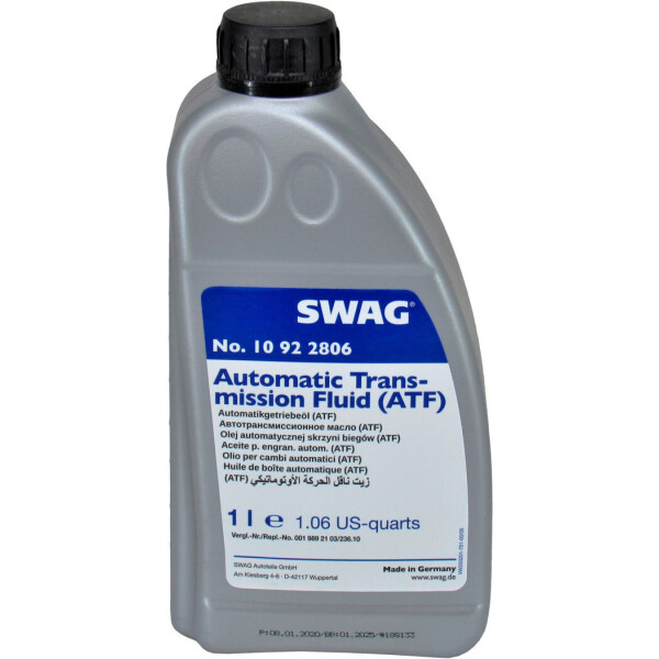 

Трансмиссионное масло ATF для АКПП (Swag) 1л. 10922806