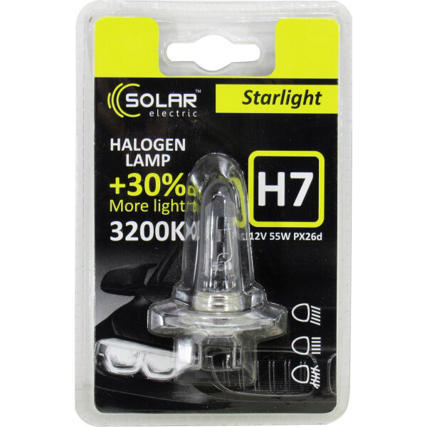 

Лампочка галогенная H7 PX26d 12V-55Вт (Solar) +30 (Starlight) 1207B1