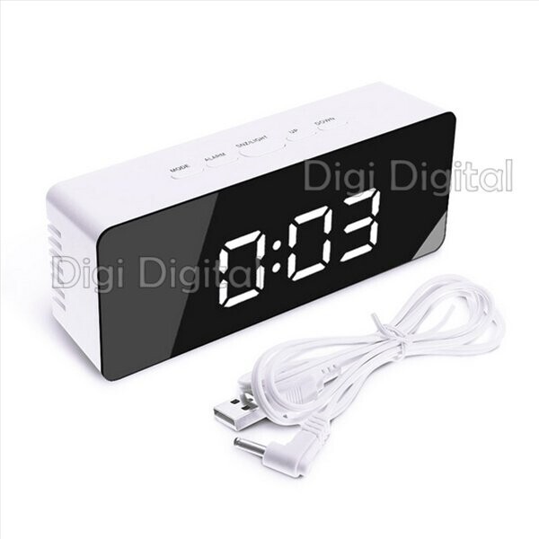 

Часы настольные электронные зеркальные Generic DS-615 с LED подсветкой Термометр будильник Белые (20053100168)