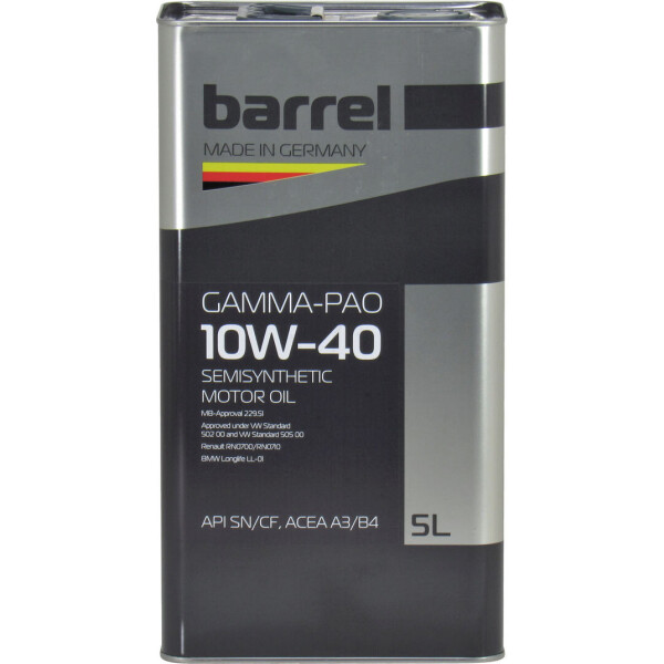 

Моторное масло бензин, дизель 10W-40 (Barrel) Gamma-Pao 5л.