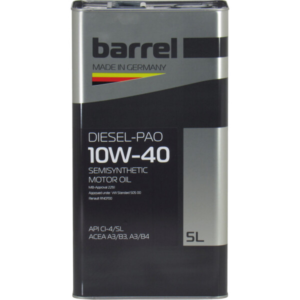 

Моторное масло дизель 10W-40 (Barrel) Diesel-Pao 5л.
