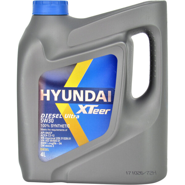 

Моторное масло дизель 5W-30 (HYUNDAI XTeer) Diesel Ultra 4л. 1041222