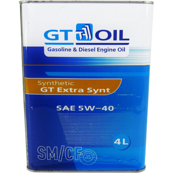 

Моторное масло бензин, дизель 5W-40 (GT-OIL) GT Extra Synt 4л.