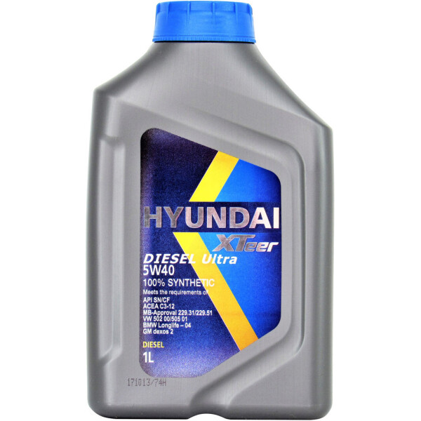 

Моторное масло дизель 5W-40 (HYUNDAI XTeer) Diesel Ultra 1л. 1011223