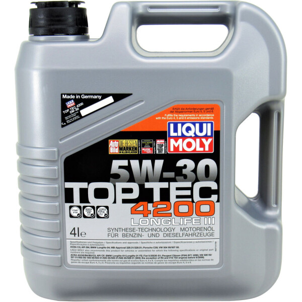 

Моторное масло бензин, дизель 5W-30 (Liqui Moly) Tор Tес 4200 4л. 3715