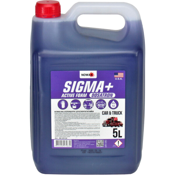 

Шампунь (Nowax) SIGMA+ DOSATRON ACTIVE FOAM для бесконтактной мойки 5л. NX05132