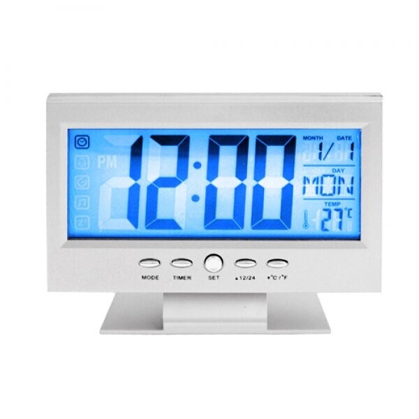 

Часы будильник Generic DS-8082 с подсветкой цифровые термометр Металлик (20053100107)