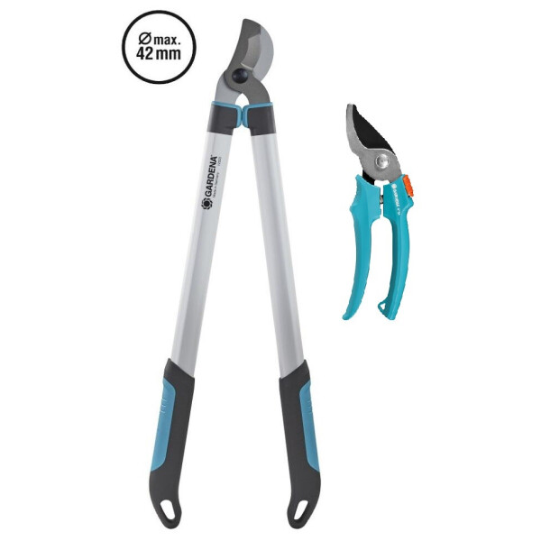 

Сучкорез для зеленых веток до 42 мм Gardena EasyCut 680 B и секатор до 18 мм Classic (12003-30)