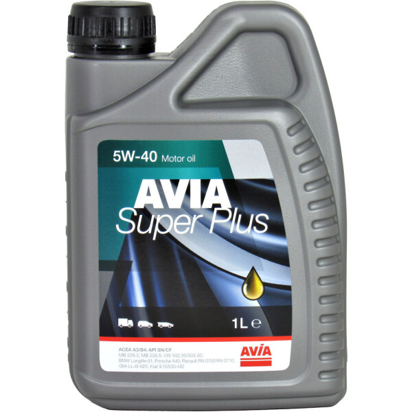 

Моторное масло бензин, дизель 5W-40 (AVIA) SUPER PLUS 1л.
