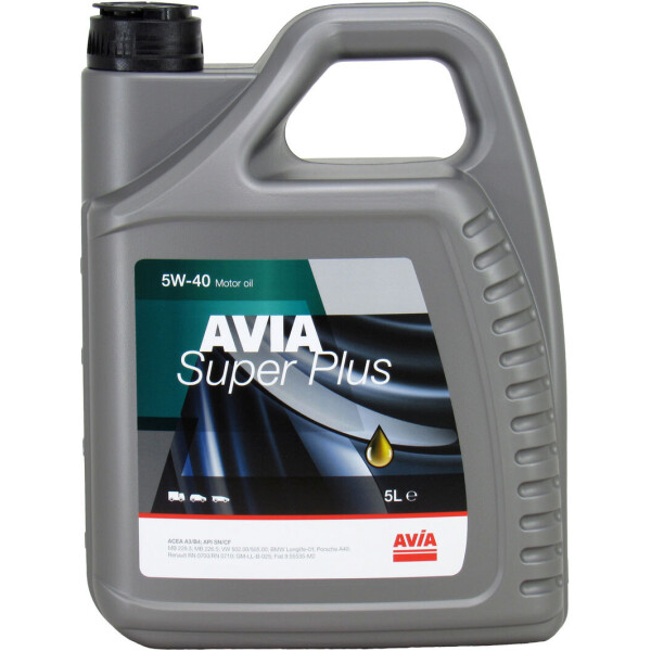 

Моторное масло бензин, дизель 5W-40 (AVIA) SUPER PLUS 5л.