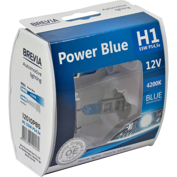 

Лампочка галогенная H1 P14.5s 12V-55Вт (Brevia) 4200K (Power Blue) (к-т.-2шт.) 12010PBS