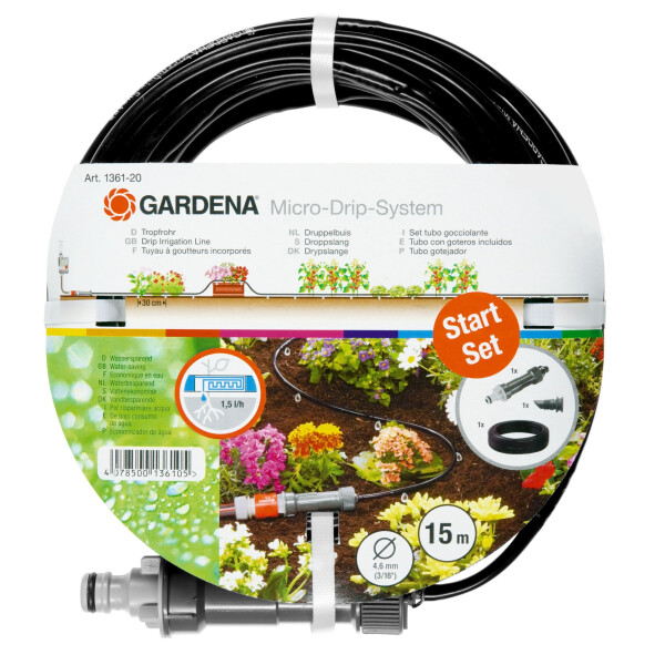 

Комплект микрокапельного полива Gardena Micro-Drip-System для рядного полива 4,6 мм 15 м (01361-37)