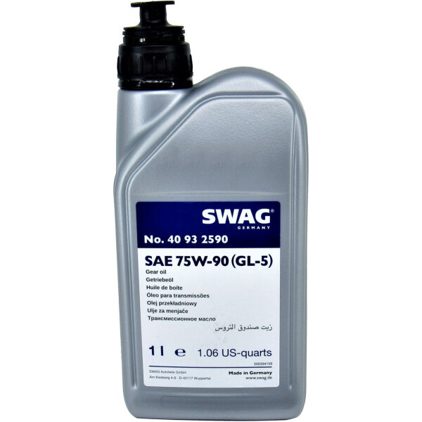 

Трансмиссионное масло 75W-90 (Swag) GL-5 1л. (жовте) 40932590