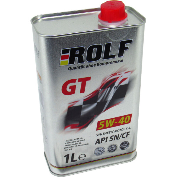 

Моторное масло бензин, дизель 5W-40 (Rolf) GT 1л. 322234