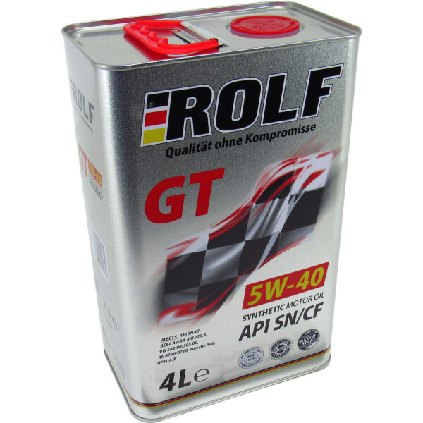 

Моторное масло бензин, дизель 5W-40 (Rolf) GT 4л. 322229