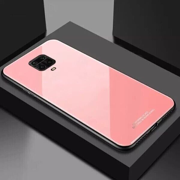 

со Стеклянной крышкой для Xiaomi Redmi Note 9s / Note 9 Pro цвет Розовый (085307)
