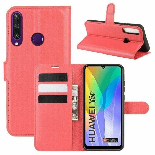 

Книжка с карманами для карт для Huawei Y6P цвет Красный (015716)