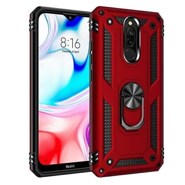 

с кольцом Defender для Xiaomi Redmi 8 / 8A цвет Красный (084967)