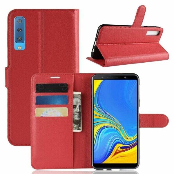 

Книжка с карманами для карт для Samsung Galaxy A7 (2018) / A750 цвет Красный (062116)
