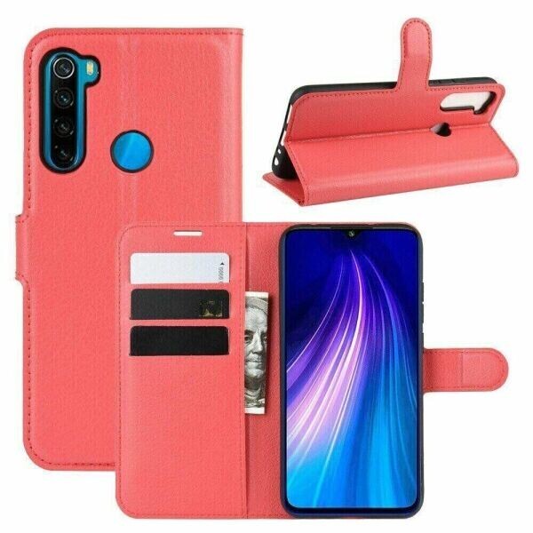 

Книжка с карманами для карт для Xiaomi Redmi Note 8T цвет Красный (085116)