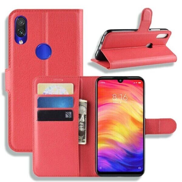 

Книжка с карманами для карт для Xiaomi Redmi Note 7 цвет Красный (083516)