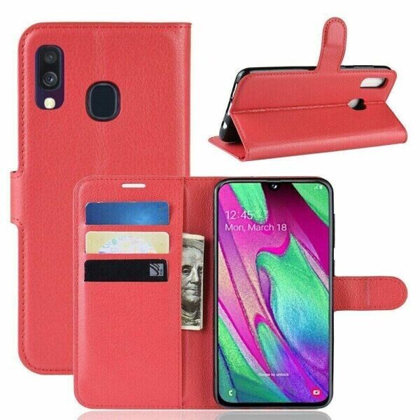 

Книжка с карманами для карт для Samsung Galaxy A40 цвет Красный (063216)