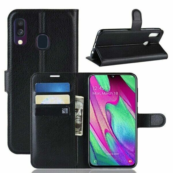 

Книжка с карманами для карт для Samsung Galaxy A40 цвет Черный (063216_1)