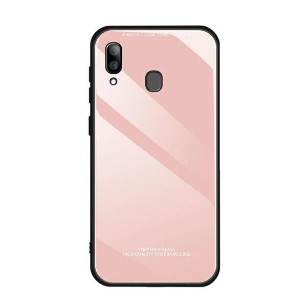 

Силиконовый со Стеклянной крышкой для Samsung Galaxy A20 / A30 цвет Розовый (063007)