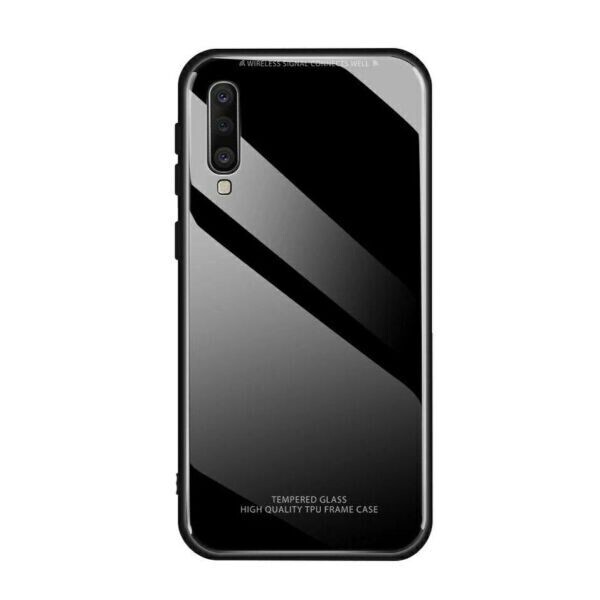 

Силиконовый со Стеклянной крышкой для Samsung Galaxy A7 (2018) / A750 цвет Черный (062107_1)