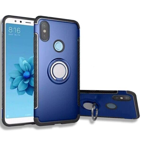 

Противоударный чехол с кольцом для Xiaomi Redmi Note 5 цвет Синий (082506)