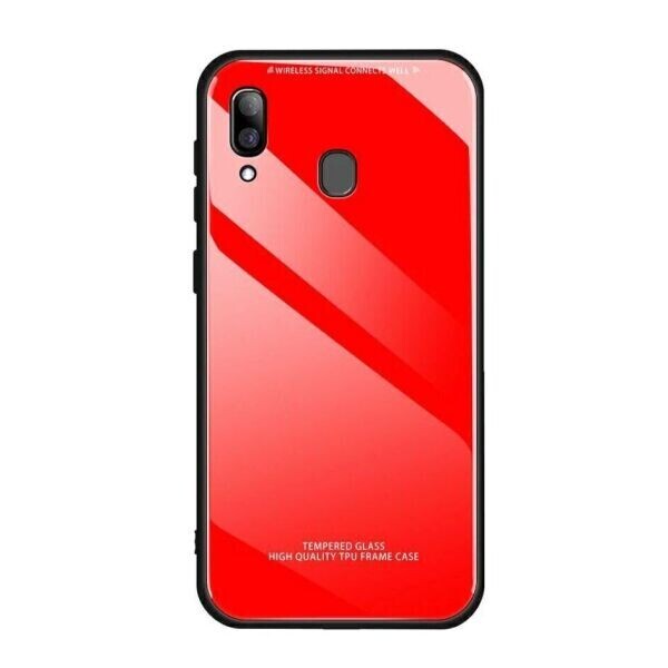 

Силиконовый со Стеклянной крышкой для Samsung Galaxy M20 цвет Красный (062607)
