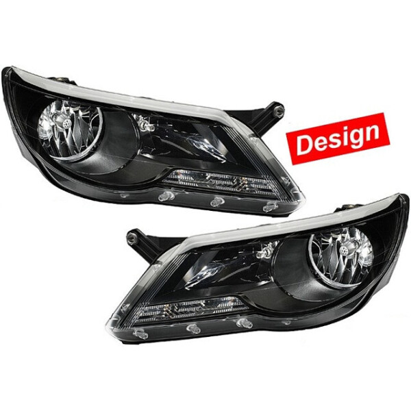 

Фары передние Volksvagen Tiguan 2007-2011 черные Design,кт 2шт 1ED 247 038-831