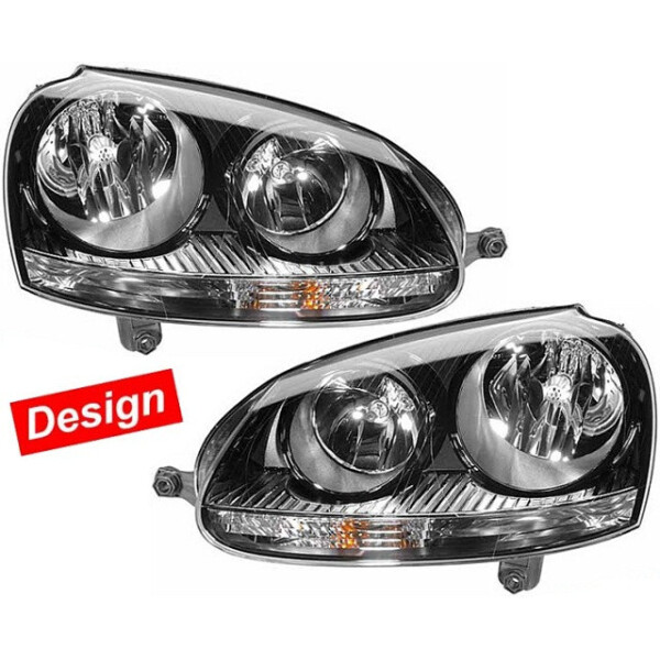 

Фары передние Volkswagen Golf V 2003-2008 черные Design, кт 2шт 1EG 247 007-871