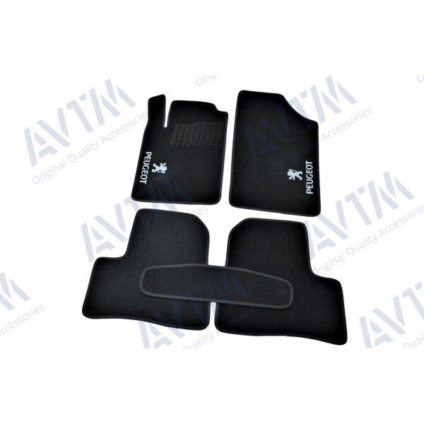 

Коврики в салон ворсовые для Peugeot 206 (1998-2005/2006-) /Чёрные 5шт