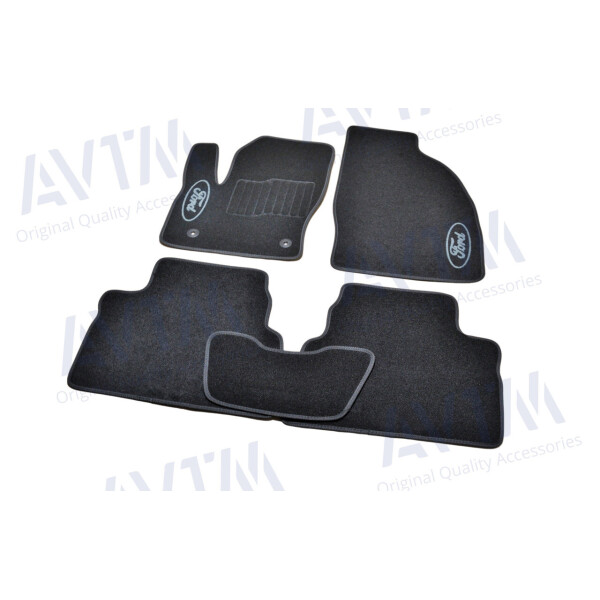 

Коврики в салон ворсовые Ford Kuga (2008-2011) /Чёрные,овал.крепл 5шт BLCCR1156