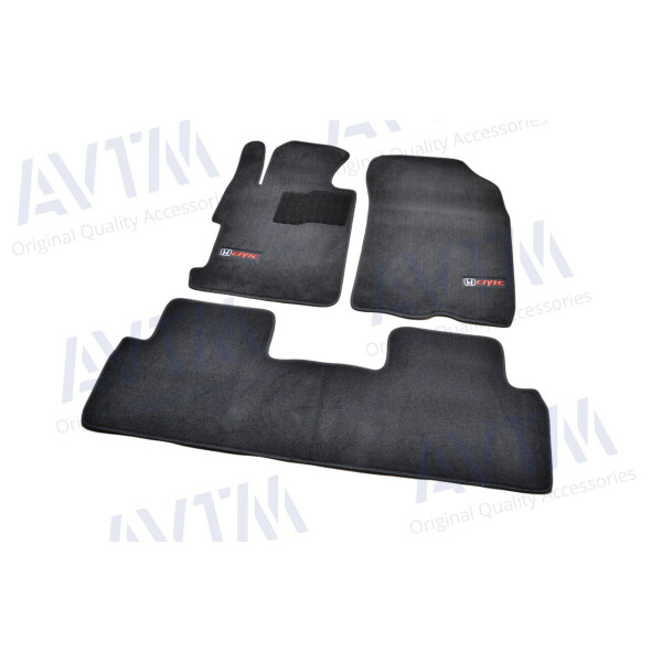 

Коврики в салон ворсовые для Honda Civic (2006-2011) SD 4D /Чёрные Premium BLCLX1201