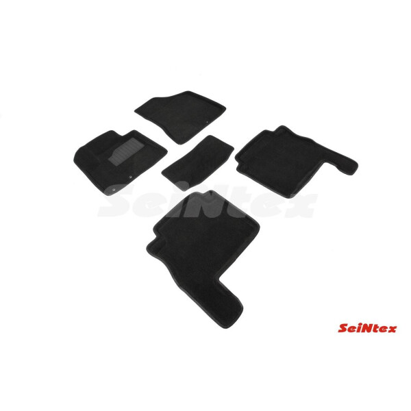 

Коврики в салон 3D для Hyundai Santa Fe 2010-2012 /Черные 5шт 89338
