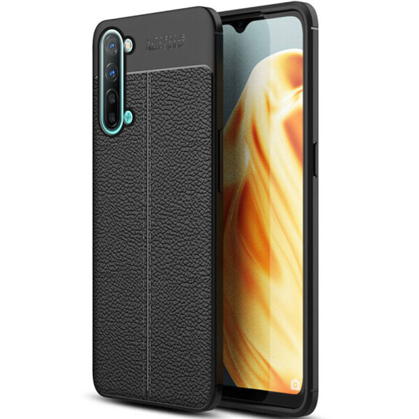 

Противоударный Защитный Чехол - Накладка Epik с Имитацией Кожи для Oppo Reno 3 5G Термополиуретановый / Фактурный / Черный