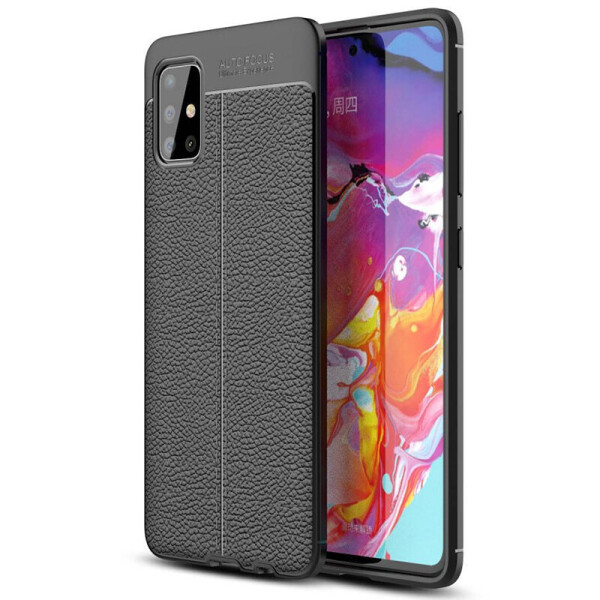 

Противоударный Защитный Чехол - Накладка Epik с Имитацией Кожи для Samsung Galaxy A51 Термополиуретановый / Фактурный / Черный